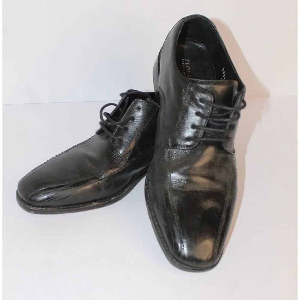 Florsheim Dress‎ Shoes Men's 7.5D Black Leather Classic Lace Up Modern Y2K 14139